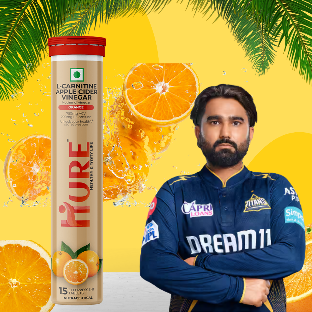 HURE L-Carnitine ACV 15 effervescent tablets | Orange | Pack of 2