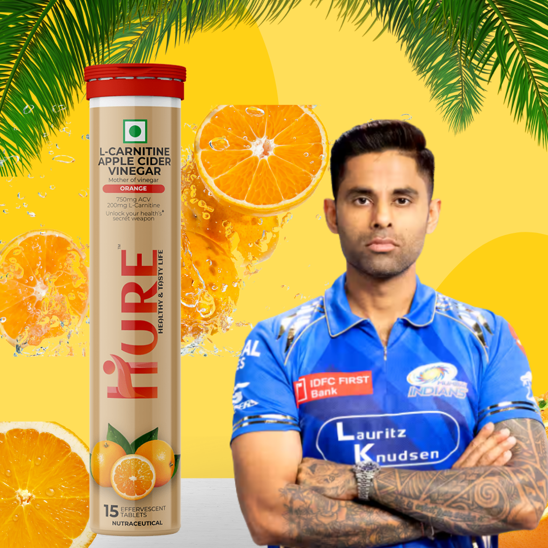 HURE L-Carnitine ACV 15 effervescent tablets | Orange | Pack of 2