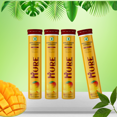 HURE Apple Cider Vinegar 15 Effervescent Tablets (Mango) | Pack of 4