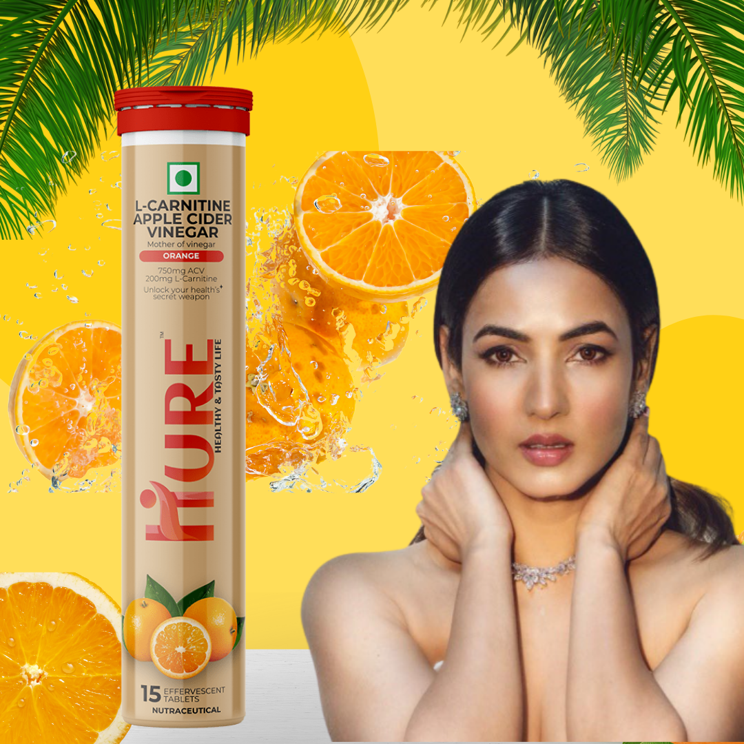 HURE L-Carnitine ACV 15 effervescent tablets | Orange | Pack of 2