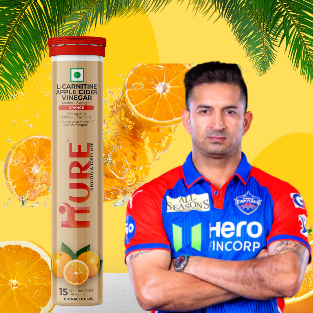 HURE L-Carnitine ACV 15 effervescent tablets | Orange | Pack of 2