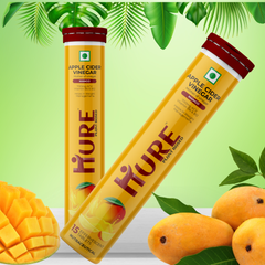HURE Apple Cider Vinegar 15 Effervescent Tablets (Mango) | Pack of 2