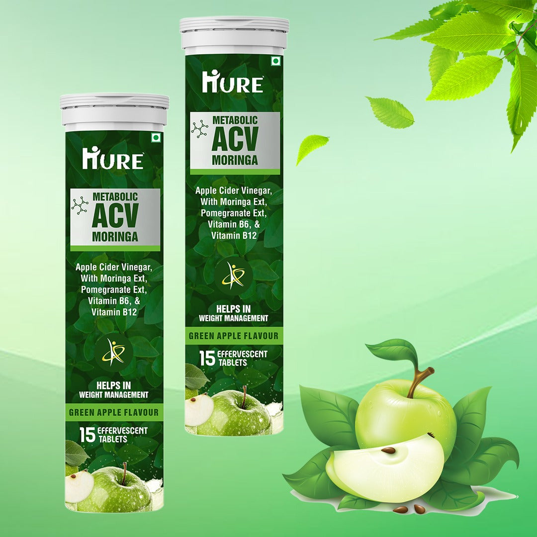 HURE ACV Moringa 180 Effervescent Tablets - 4 Month Pack