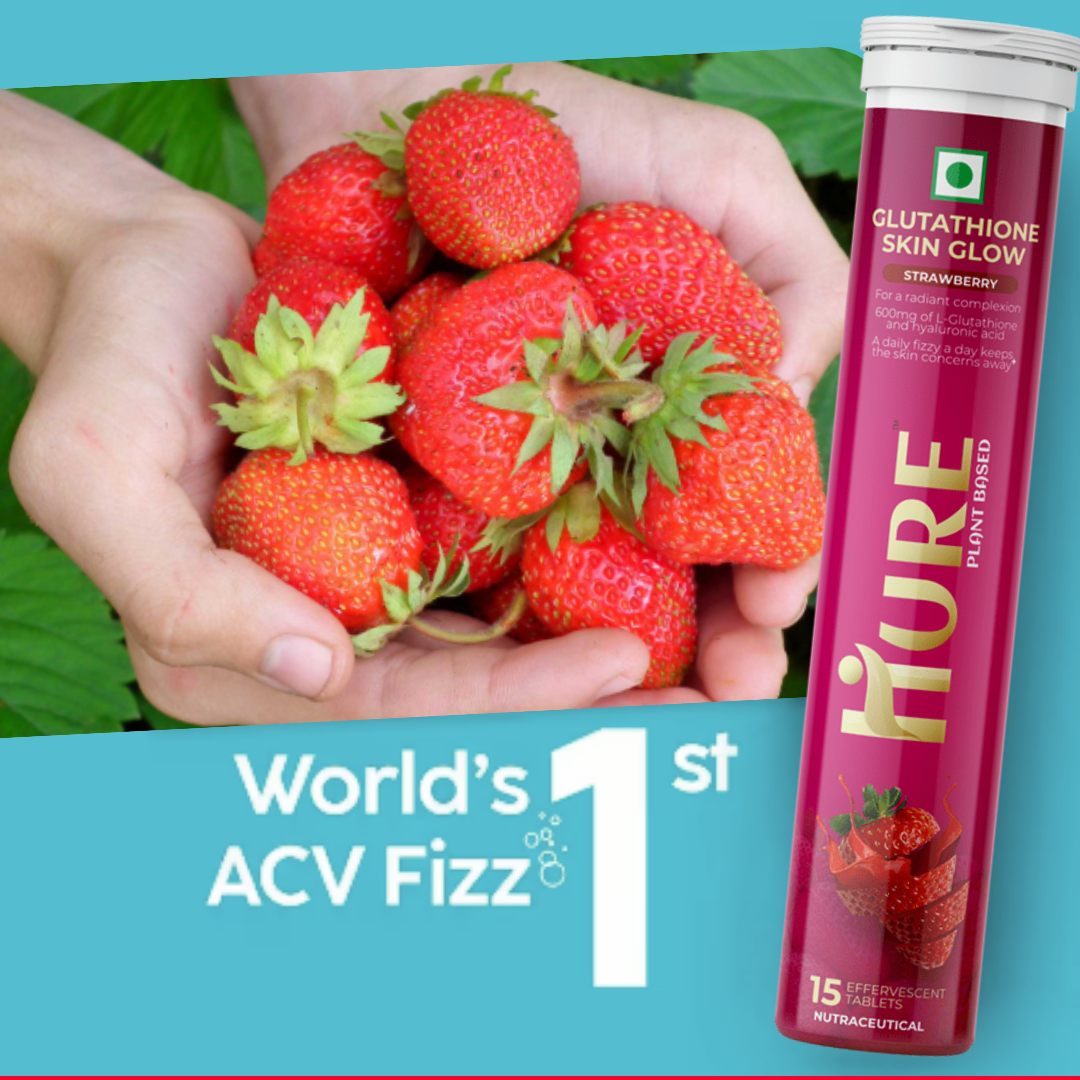 HURE Glutathione 180 effervescent tablets (Strawberry) | 3 Month Pack