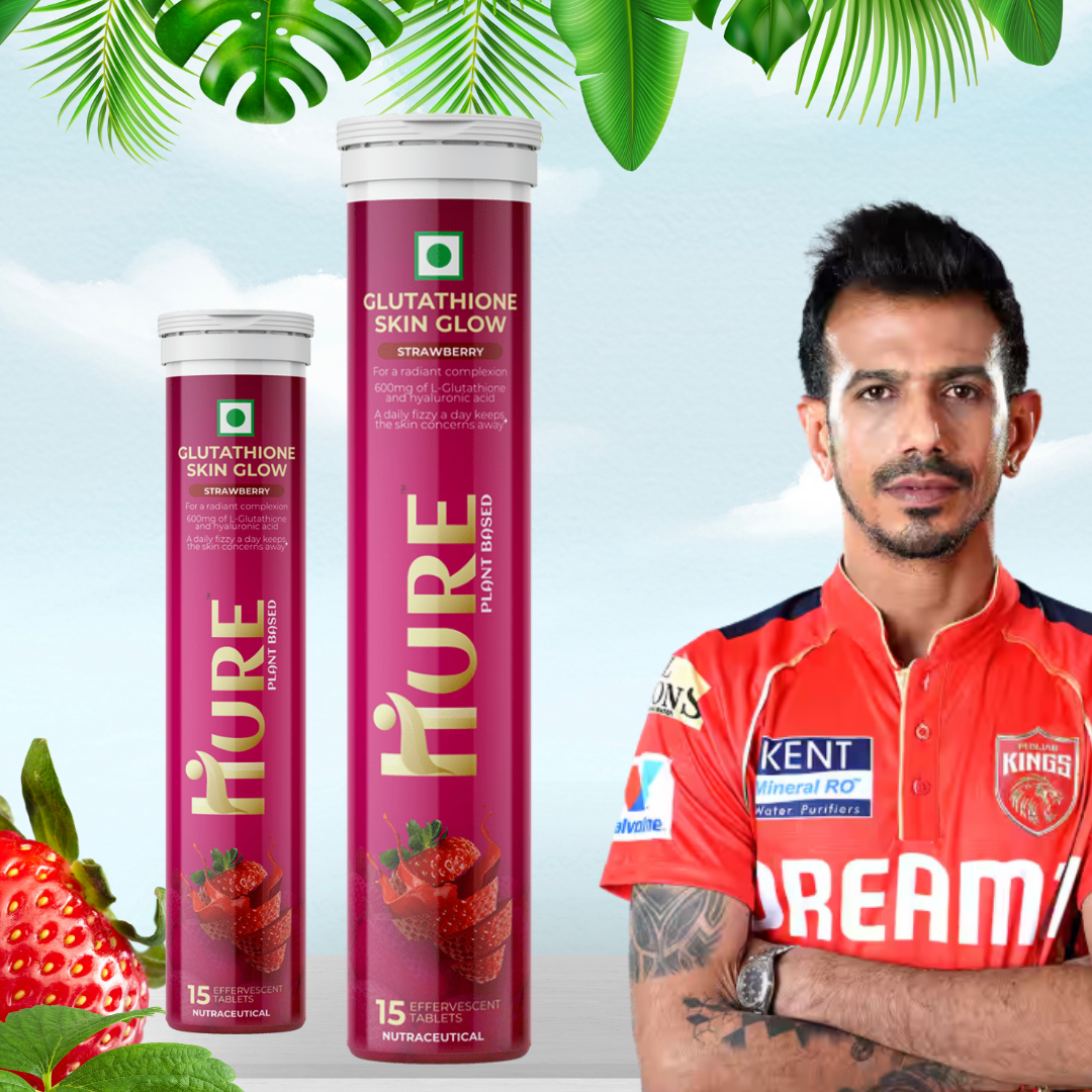 HURE Glutathione 180 effervescent tablets (Strawberry) | 3 Month Pack