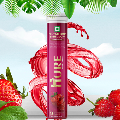 HURE Glutathione 180 effervescent tablets (Strawberry) | 3 Month Pack