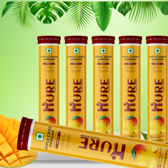 HURE ACV The Plant Fix Apple Cider Vinegar Effervescent Tablet With Vitamin B6 & B12 for weight loss|Pack of 6|Easy to consume (Mango Flavour)