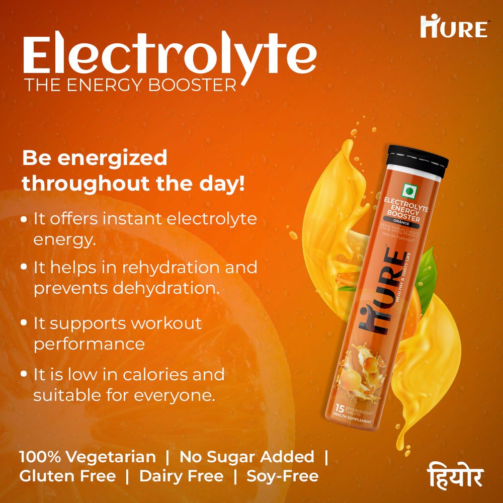 HURE Electrolyte Energy Booster 15 effervescent tablets (Orange)