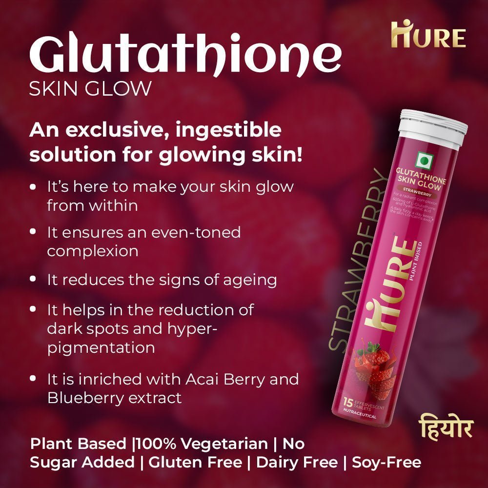 HURE Glutathione 15 effervescent tablets (Strawberry) - Hure