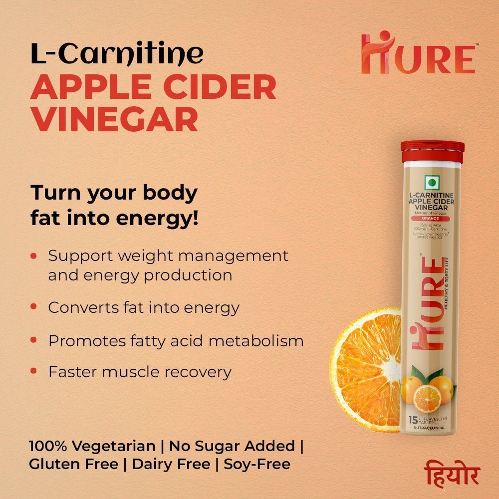 HURE L-Carnitine ACV 15 effervescent tablets | Orange - Hure